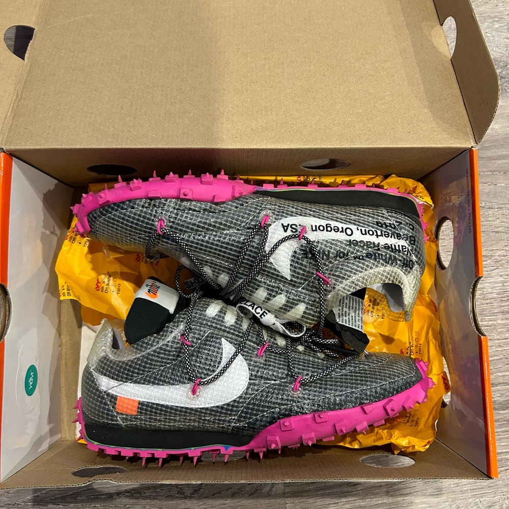 Off-White Waffle Racer Pink Black Size 10 Used